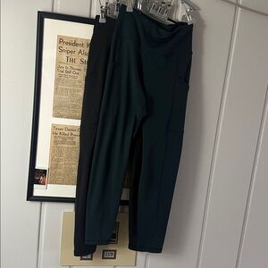 Banana Republic Black and Teal Leggings